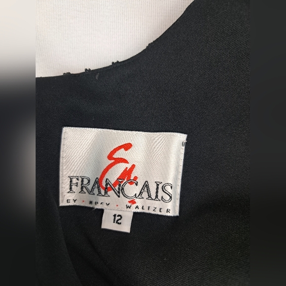 En Francais By Huey Waltzer Beaded Cocktail Black Dress Size 12 - Picture 8 of 14